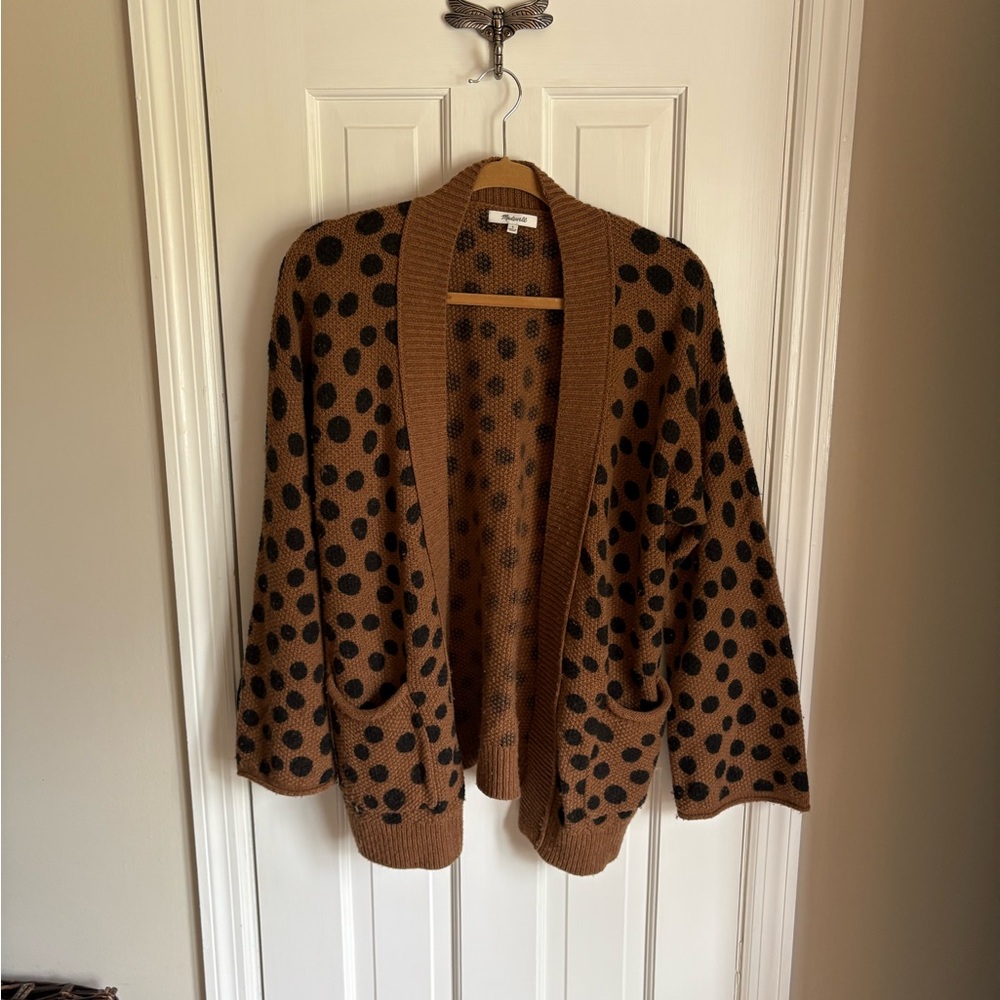 Madewell Brown polka dot Knit cardigan